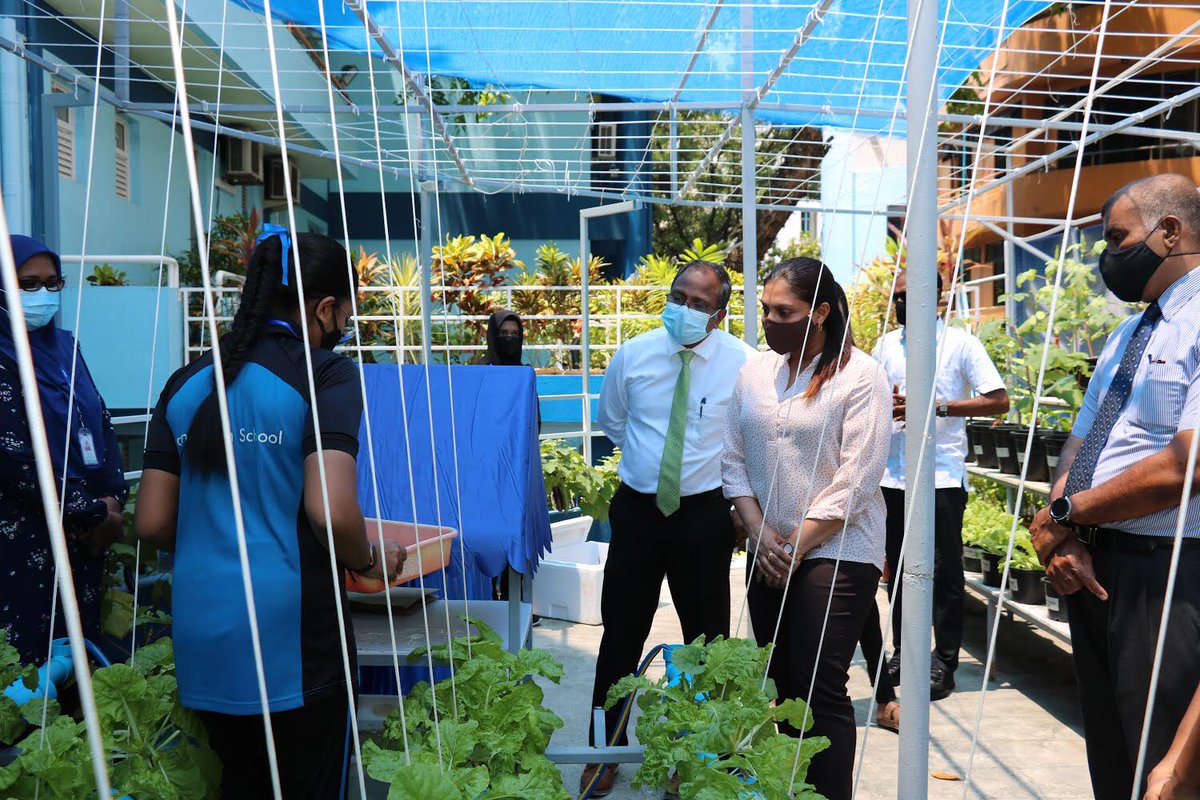 MoEdumv's tweet photo. Minister @aisthly launched the "Koadhu Project" of @jamaluddin_mv today. This project aims to establish an economically viable food garden in Jamaluddin School using sustainable methods of agriculture.
1/2 https://t.co/3rC0QbAhOS