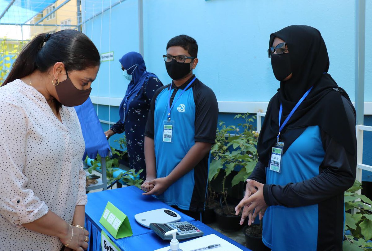 MoEdumv's tweet photo. Minister @aisthly launched the "Koadhu Project" of @jamaluddin_mv today. This project aims to establish an economically viable food garden in Jamaluddin School using sustainable methods of agriculture.
1/2 https://t.co/3rC0QbAhOS