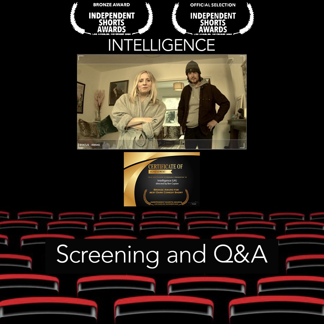Only 2 days until we screen our film Intelligence.

Join director <a href="/BenCaplan2/">Ben Caplan</a> and cast members for a virtual Q&amp;A. We would love to see you there!

📆 Thursday 25th March | 8pm
📺 Watch on Facebook Live: bit.ly/2ZC16XX 
🖥 Watch on our website: bit.ly/2MWaCCx