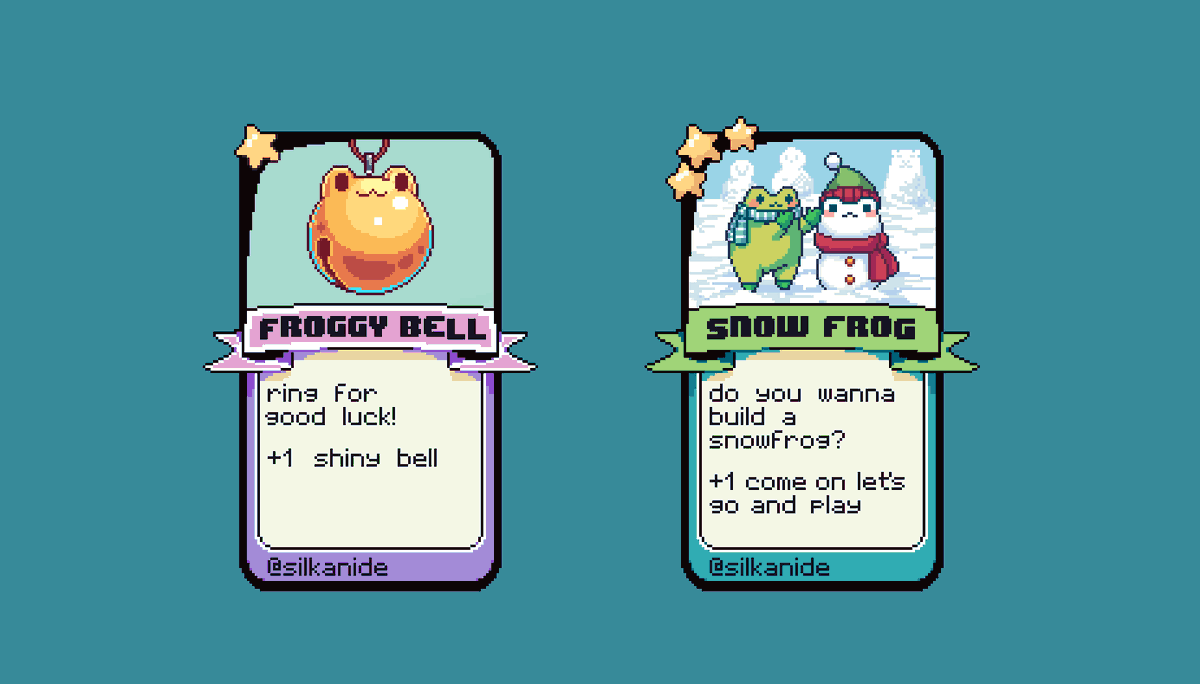 silkanide's tweet photo. last froggy post! play #frogpon here: https://t.co/dgnahID4St

#pixelart #ドット絵 https://t.co/bqK0w9QgcT