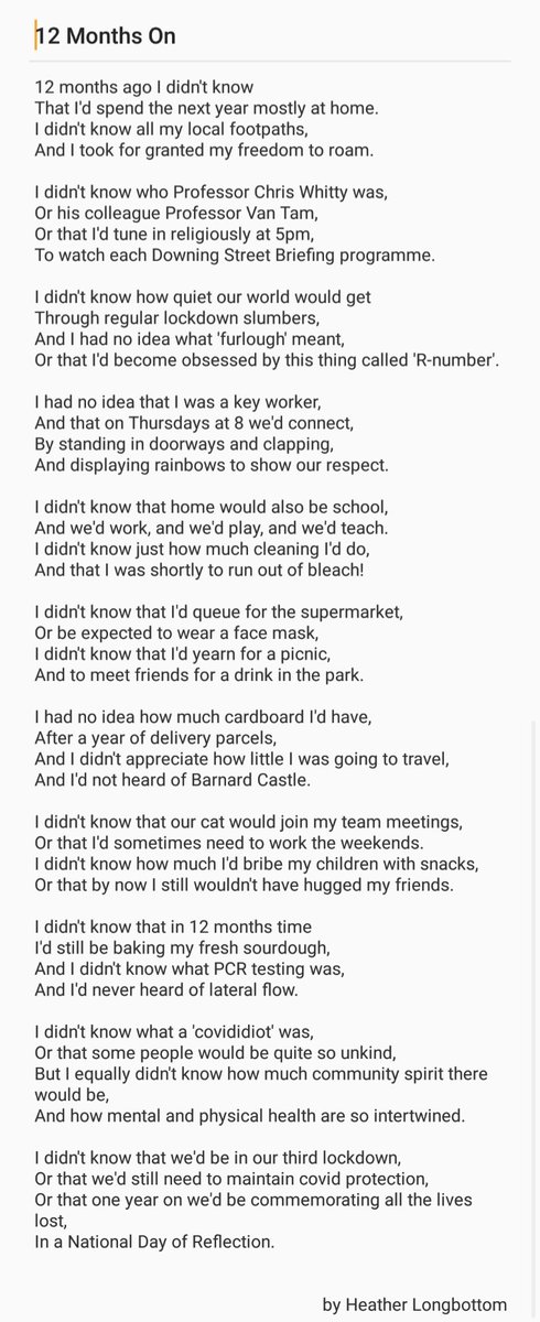 HebLongbottom's tweet photo. Today it's #WorldPoetryDay So I thought I'd share my latest poem with you, a couple of days ahead of the #nationaldayofreflection @mariecurieuk @DCHStrust https://t.co/NGYtrlA4kv
