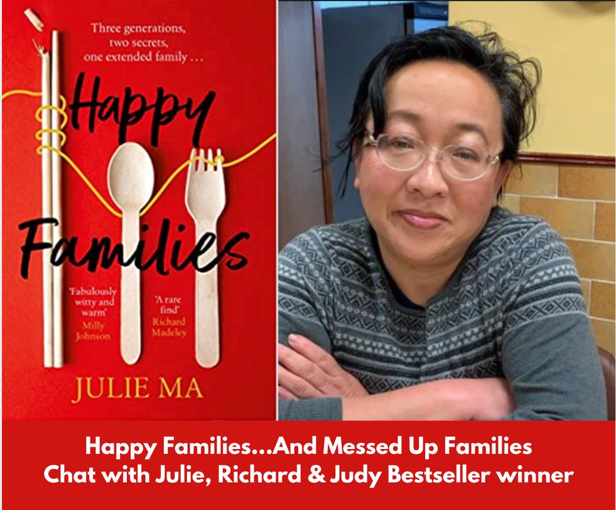 Happy Families...And Messed-Up Families. Julie Ma won the 2020 Richard and Judy bestseller award with her novel set in a Chinese takeaway in the town of Cawsmenyn. Yn y sgwrs hon bydd Julie'n siarad am deuluoedd hapus a chythryblus mewn tref Gymreig.