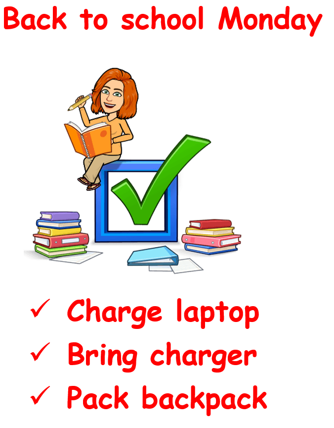 TechMes's tweet photo. I hope you had a wonderful spring break. Please remember to plug in your💻so that it is ready for school on Monday🌅.  Remember to bring your 💻to 🏫&amp; bring your charger.  I know your👩‍🏫have been working on engaging lessons that will utilize your💻. 
@ManateeCCPS @collierschools https://t.co/FooZ24HFuf