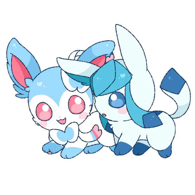 らくがき!⭐ニンフィアとグレイシア⭐ 