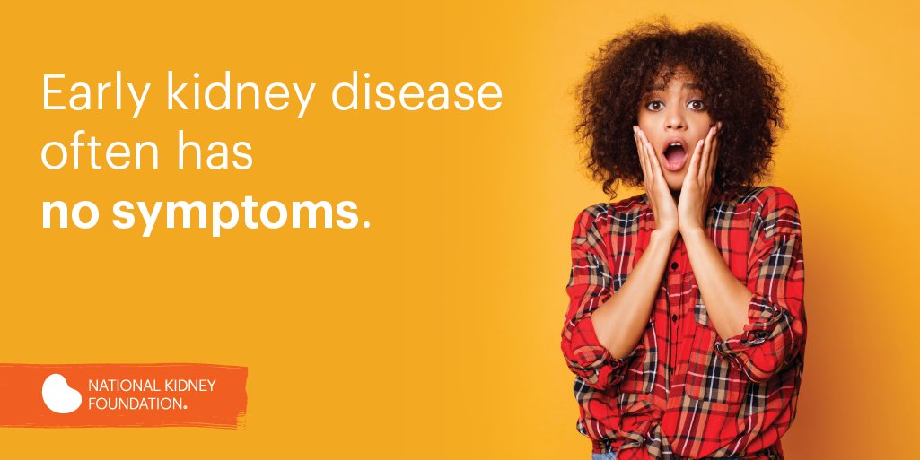 nkf's tweet photo. Early kidney disease often has no symptoms. Share this fact to help spread the word! #HeartYourKidneys https://t.co/M7s2z3F8sp