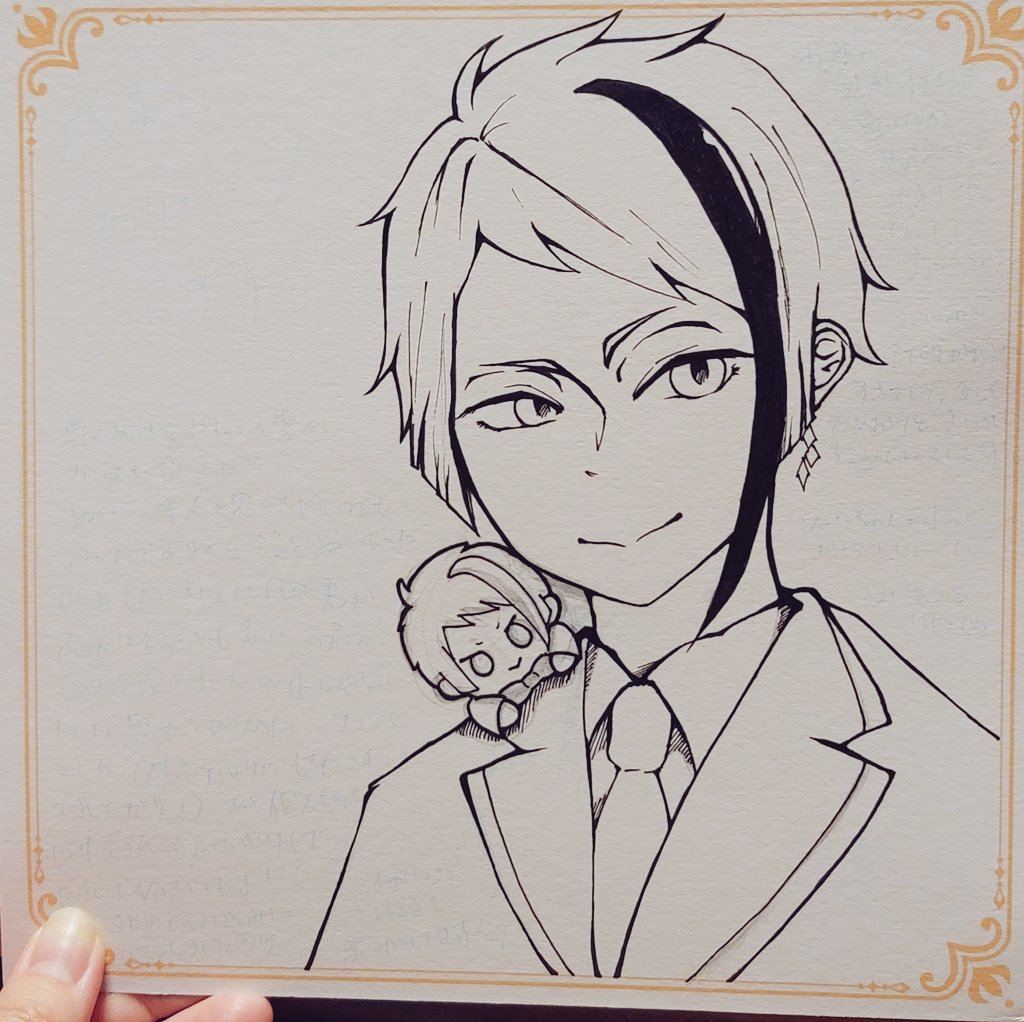 why_so_SRUS_'s tweet photo. ひっっっさびさにツイステ絵描いたのでこっそりあげときます(生きてます) https://t.co/dsFNGve0cI