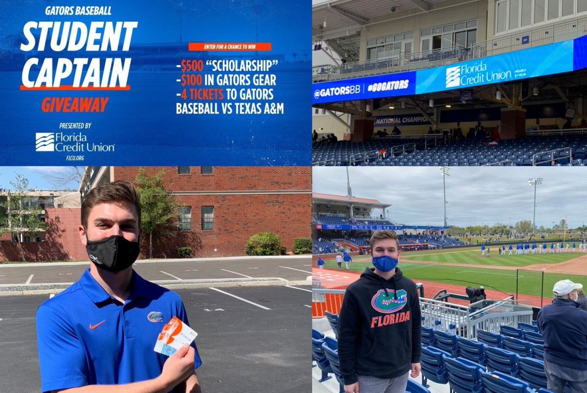 JPTULL's tweet photo. #SportsBiz Congrats @GatorsBB @FLCU Student Captain winner Sutton McIntyre. who won 4 tix to yesterday's @FloridaGators #CleanSweep game of Texas A&M, a $100 Gift Card @UFBookstore $500 Gift Card from #FloridaCreditUnion. A BIG thx to #FLCU!! @FLGatorsSP @GatorsStudents 🐊🐊 https://t.co/VXmUUw2n6n