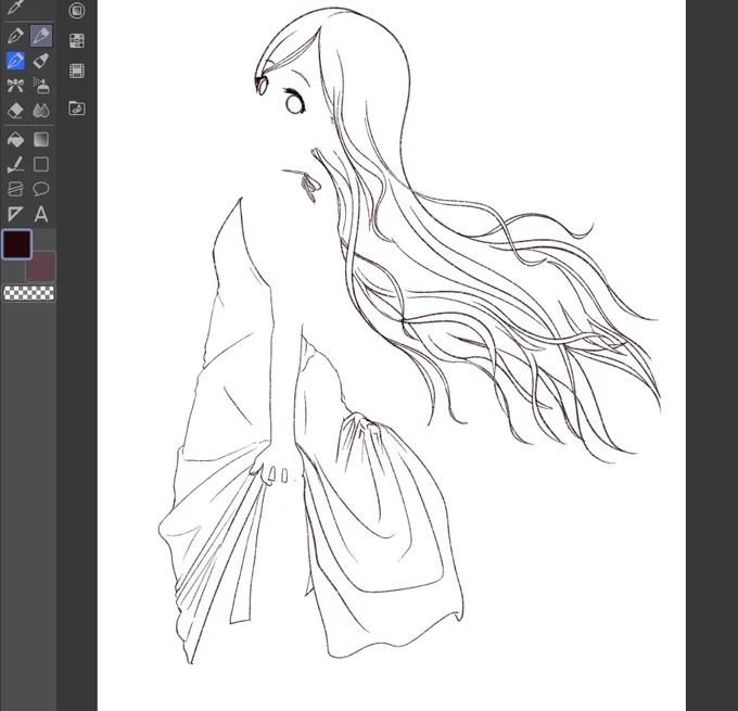 パーツ分けしつつここまで描いておしまい
寝る 