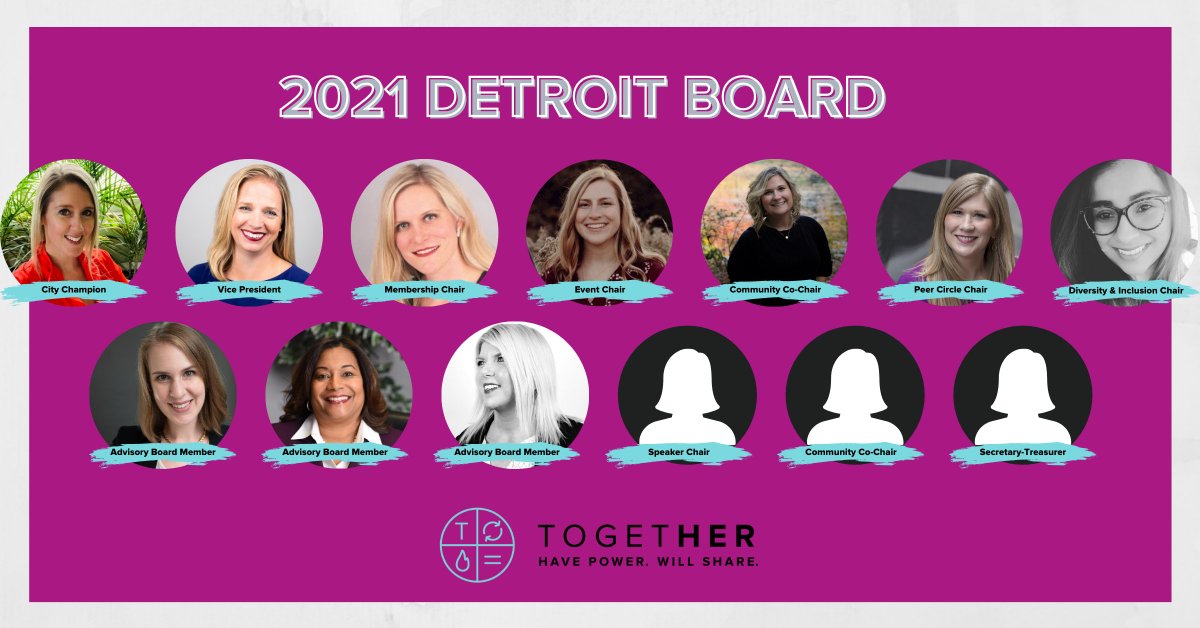 TogetherDetroit's tweet photo. Wondering who is behind the scenes of Detroit @togetherdigital? Meet the 2021 Board:

https://t.co/3x3ZkPp2Ls

#detroittogetherdigital #TogetherDigital #WomenWhoLead https://t.co/01nkxeFEB6
