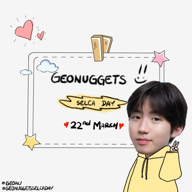 nuggetdesigners's tweet photo. Happy geonuggets selca day! We're so excited to see your beautiful faces :>> please use the following hashtags ! 

#GeonuggetsSelcaDay
#StayWithGeonu https://t.co/oxVZL7AYEB