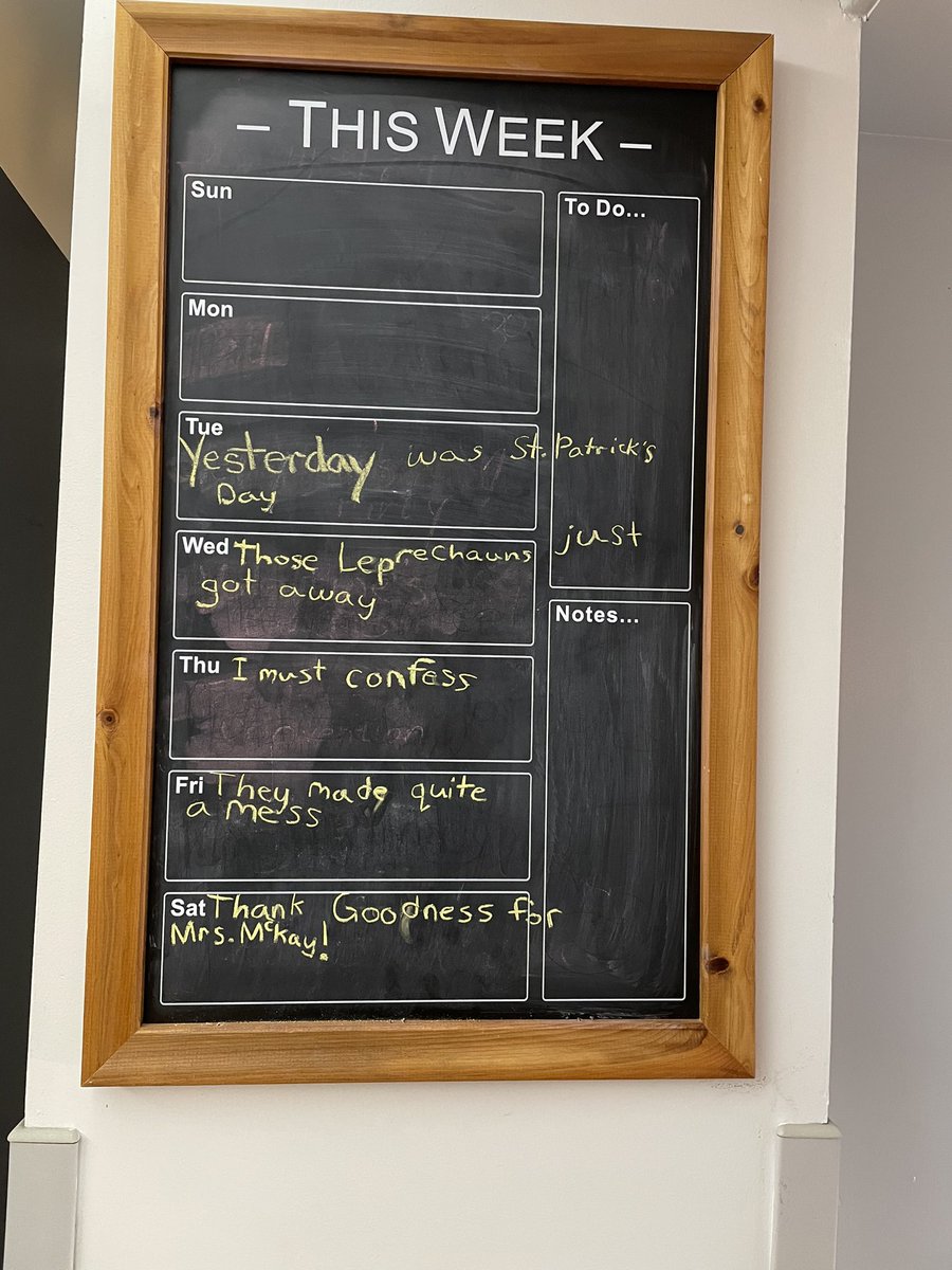 bothaschoolCSD's tweet photo. The grade 3/4 wrote a poem about our mischievous leprechaun and Mrs.McKay our amazing custodian who   Cleaned up after him! Thanks Mrs.McKay #csd71 #bothaAbschool https://t.co/crh3qrUMJC