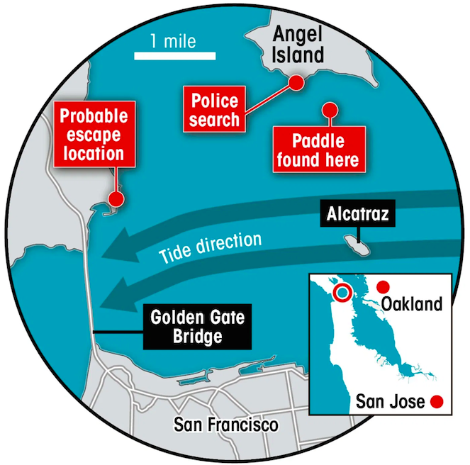 Alcatraz 1962 Escape Route 