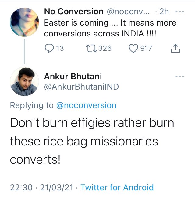 This is what  @noconversion has been consistently doing. Provoking its followers & instigating attacks against Christians. Why should  @Twitter not suspend this account?  @TwitterIndia  @USCIRF  @ConversionOK  @ADFIntl  @hrw