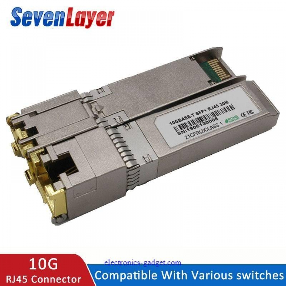 #bestsales sfp 10G+Base-T GBIC Gigabit port SFP RJ45 module code Sfp module Compatible with Mikrotik various switches ethernet module electronics-gadget.com/sfp-10gbase-t-…