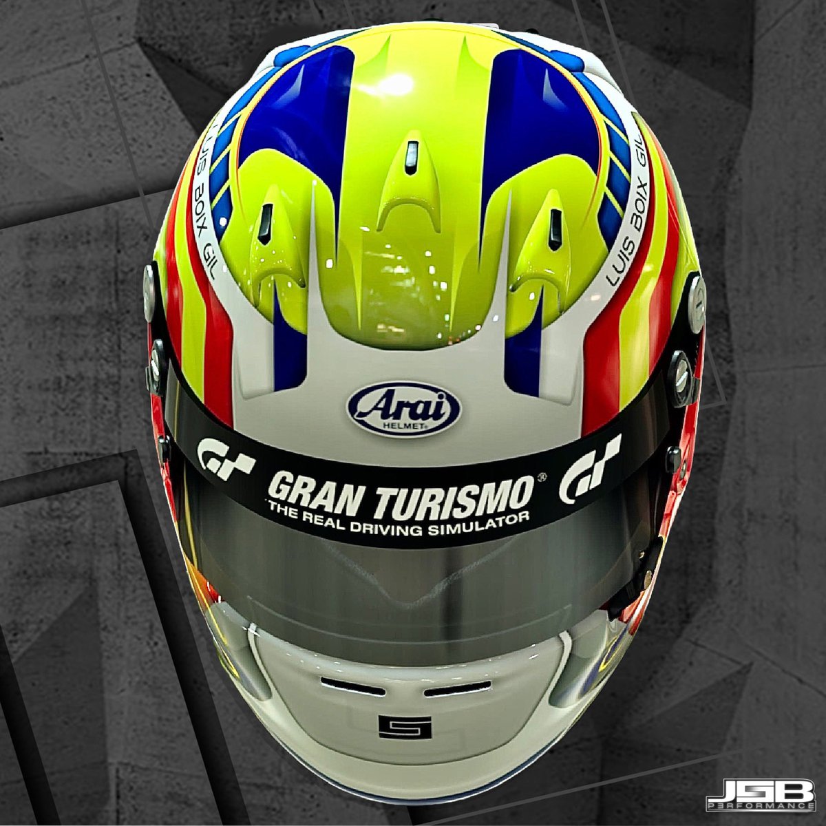 CullenLiveriies's tweet photo. Muchas horas de trabajo al crear este casco para @LuisBoixg en @thegranturismo al que no le falta detalle, ni capas disponibles 🥺
Hard work con aroma Español
#granturismo #ps5 #simracing #simracer #jsbperformance #helmet #helmetdesign #arai #f1 #playstation https://t.co/1D3wpChks5