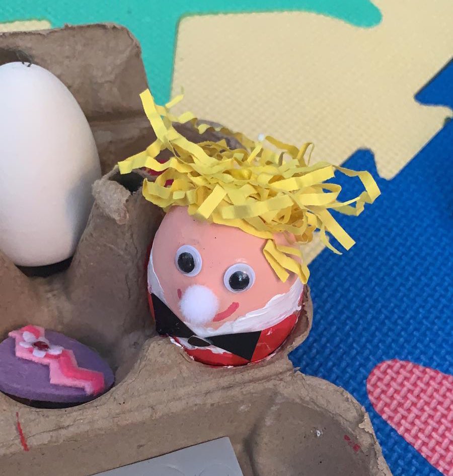 teena_aujla's tweet photo. This year my son's decorate the egg competition welcomes @BorisJohnson @10DowningStreet - we've given Humpty a rest this year! 🐣#HappyEaster 🐣 https://t.co/tnTc14JADP