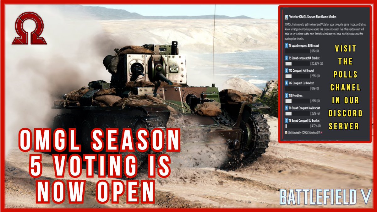 league_omega's tweet image. Community voting for season 5 is now open!
discord.gg/rZ4xMrz