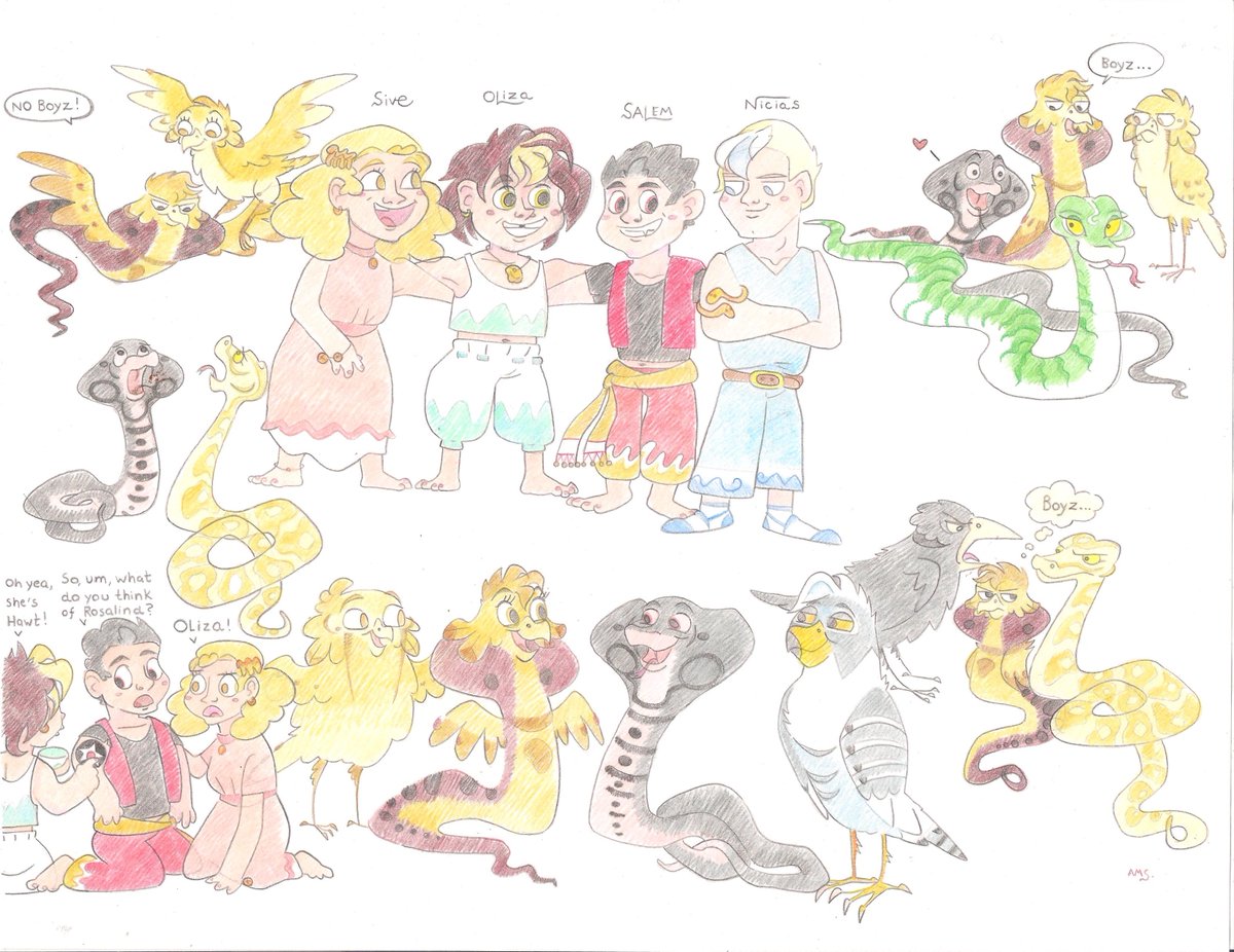 raccoons_dead's tweet photo. @AtwaterRhodes #kieshara series - Gen 2: Oliza, Sive, Salem, Nicias. (bonus!! Marus and Urban) Just lookit these lil' scamps! #snakecarm #falcondance #wolfcry #olizashardaecobriana #niciassilvermead #siveshardae #salemcobriana #marus #urban https://t.co/Esgob5K0GS
