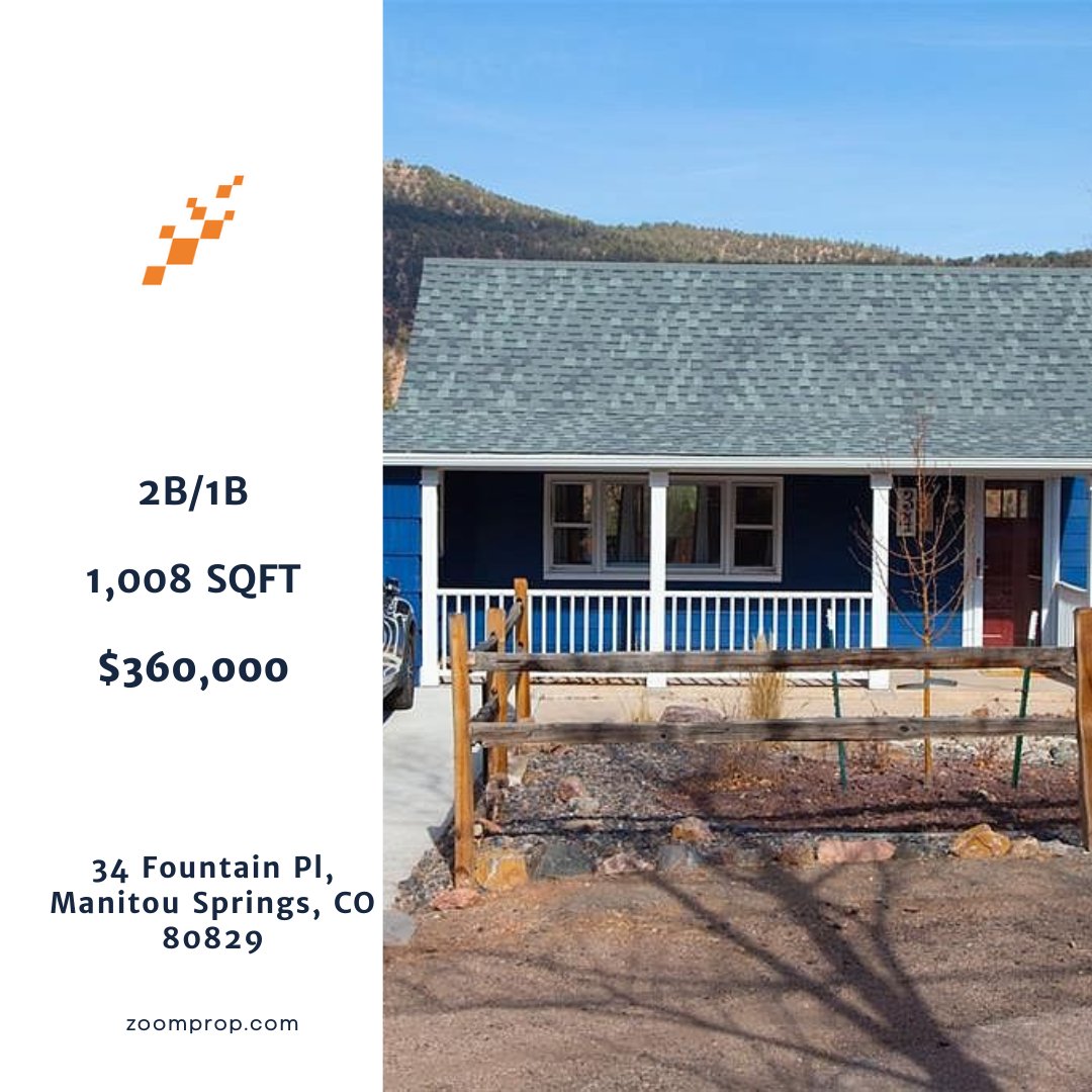 getzoomprop's tweet photo. PROPERTY OF THE DAY IN COLORADO SPRINGS❗️ 

◾️2bd/1ba, 1,008 ft
◾️PRICE: $360,000

◾️Comps:
$536,481
$911,878
$405,545
◾️34 Fountain Pl, Manitou Springs, CO 80829

#coloradosprings #coloradospringsrealestate #coloradospringsrealtor #coloradospringsrealtors  #realestate https://t.co/OAlLviaIER