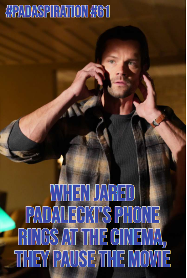 Franki3W's tweet photo. #PadaSpiration #61
When #JaredPadalecki's phone rings at the cinema, they pause the movie.
#Walker #WalkerFamily #WeLoveYouJaredPadalecki #SPNFamily #Inspiration #Motivation #AKF @jarpad @jarpadtxranger #PadaRespect #PadAwesome #JaredPadaleckiAppreciationDay #PadaPortant https://t.co/vZg6fQF5Vj