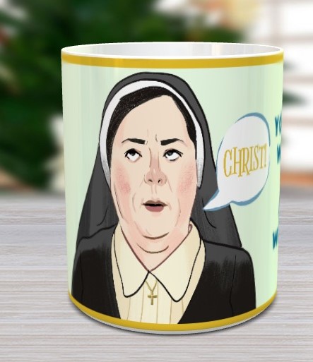 derry_nice's tweet image. We're sure this one will be a popular addition to our mug collection. If anyone can help ye to cut down on yer tea consumption I'd back Sister Michael every time! @siobhni @LisaMMcGee 

etsy.com/uk/listing/971…