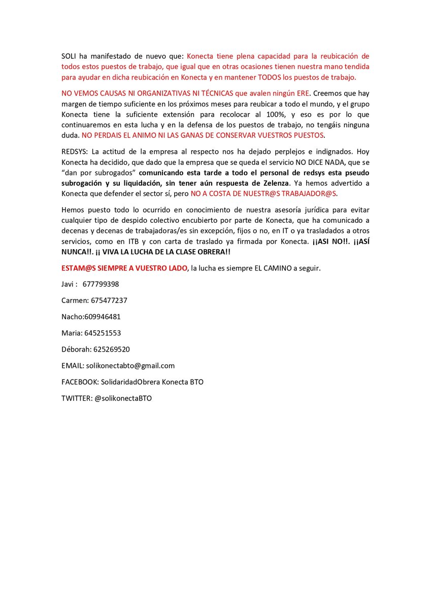 solikonectaBTO's tweet photo. 2º COMUNICADO ERE EN KONECTA BTO 18/03/2021
Después de darnos el caramenlo con la campaña del Banco de 
Sabadell, unas 60 personas en Madrid, nos sueltan una nueva bomba en Redsys con una subrogación nada clara. EL 25 volveremos a informaros https://t.co/GnAwahn9wb