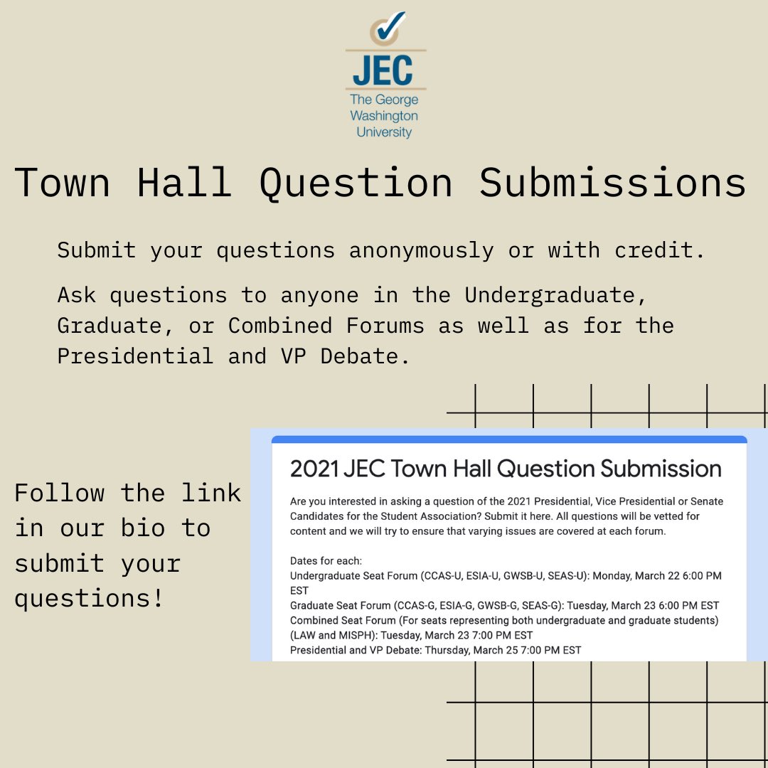 The election is coming up! Meet the candidates and ask them your questions at the upcoming town halls and debate! Go to the link in our bio to submit your questions!