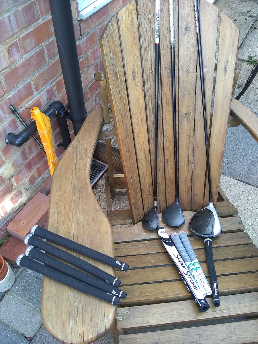 jfgolf3's tweet photo. Life after lockdown.  These clubs are now in great shape, ready for 29/3.  Referral today via @stevewright_mu ready for collection tomorrow.  Cheers Steve &amp; Pete. #GoLow #Golf #GolfPride #Superstroke #Regrips #Leatherhead https://t.co/ED9js2euTw