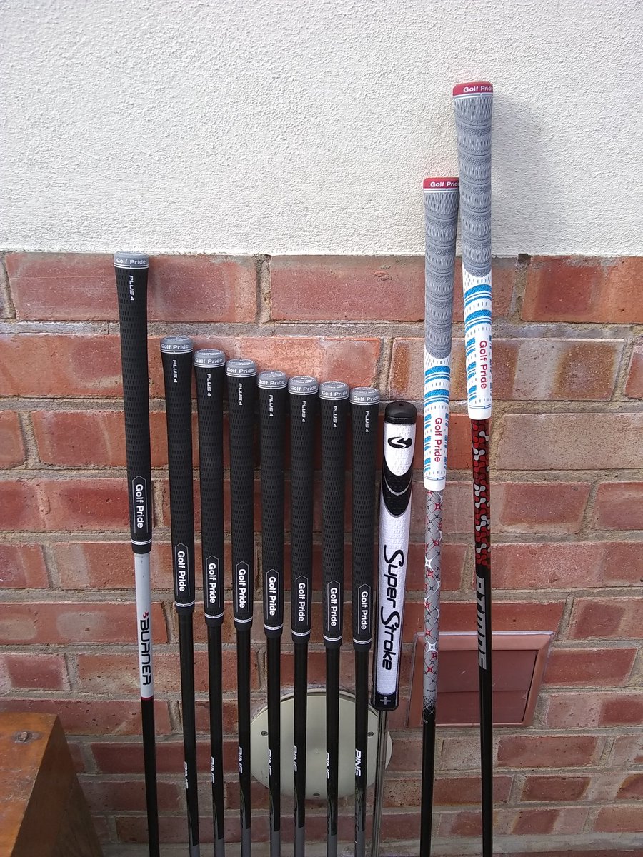 jfgolf3's tweet photo. Life after lockdown.  These clubs are now in great shape, ready for 29/3.  Referral today via @stevewright_mu ready for collection tomorrow.  Cheers Steve &amp; Pete. #GoLow #Golf #GolfPride #Superstroke #Regrips #Leatherhead https://t.co/ED9js2euTw