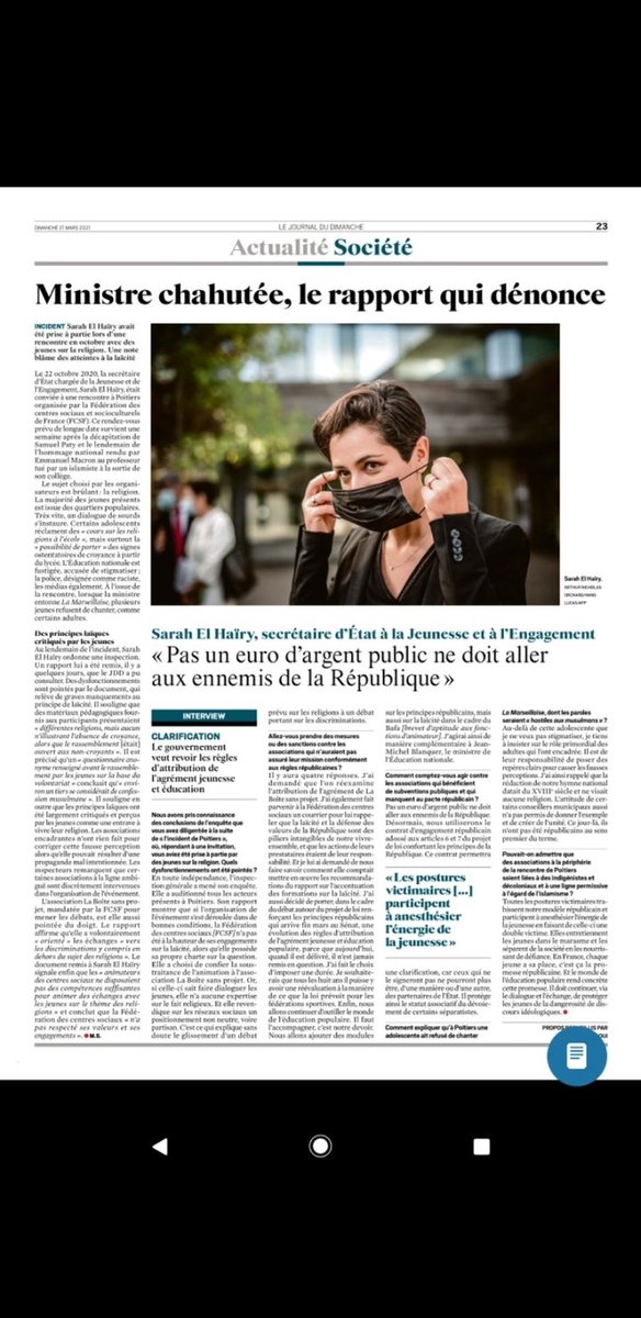 Quand une ministre qualifie la BSP d'ennemi de la république et stigmatise la communauté musulmane. <a href="/Glecardonnel/">Gautier Lecardonnel</a> <a href="/JulienTalpin/">Julien Talpin</a> <a href="/NassiraELM/">Nassira El Moaddem</a> <a href="/centresociaux/">Fédération des Centres Sociaux de France (FCSF)</a> @fbleupicardie <a href="/Youbrak/">Youcef Brakni ⵣ</a> @BoiteSans @Cosm0naute <a href="/Bakhti80/">Bakhti Zouad</a> <a href="/UsulduFutur/">Usul</a>