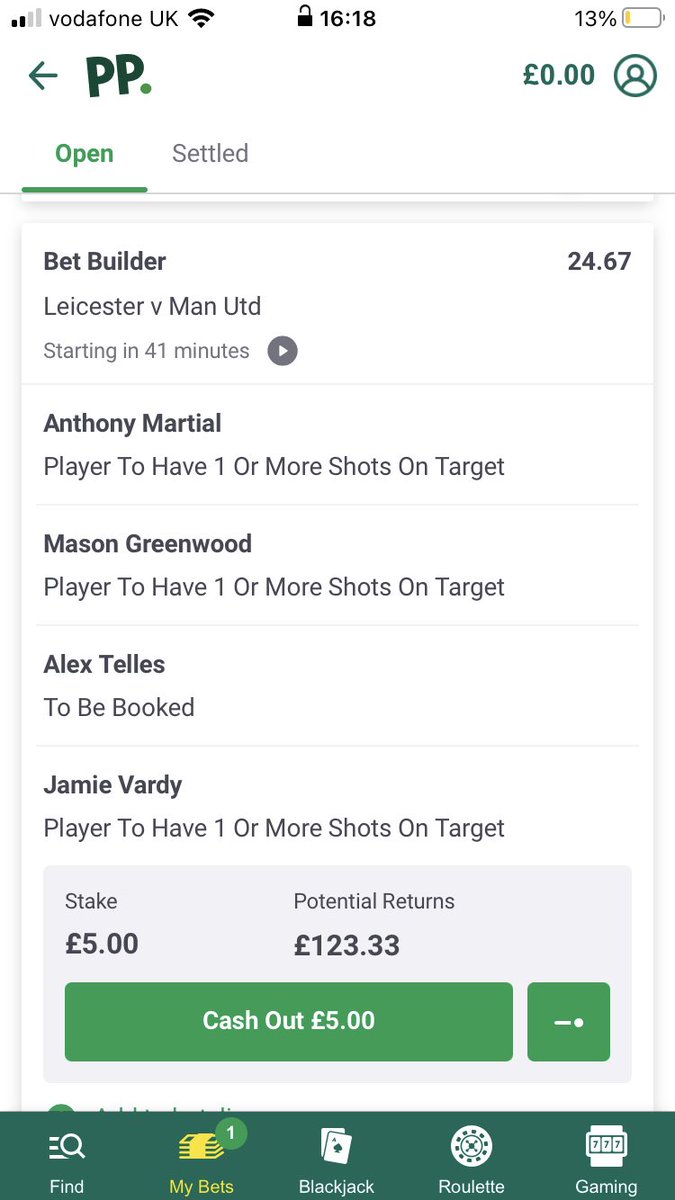 TipsterCj's tweet photo. Last one of the day for me.
Utd vs Leicester bet builder 💎
£5 stake 
Returns £123.33 🌹 https://t.co/1kgBcNfWSB