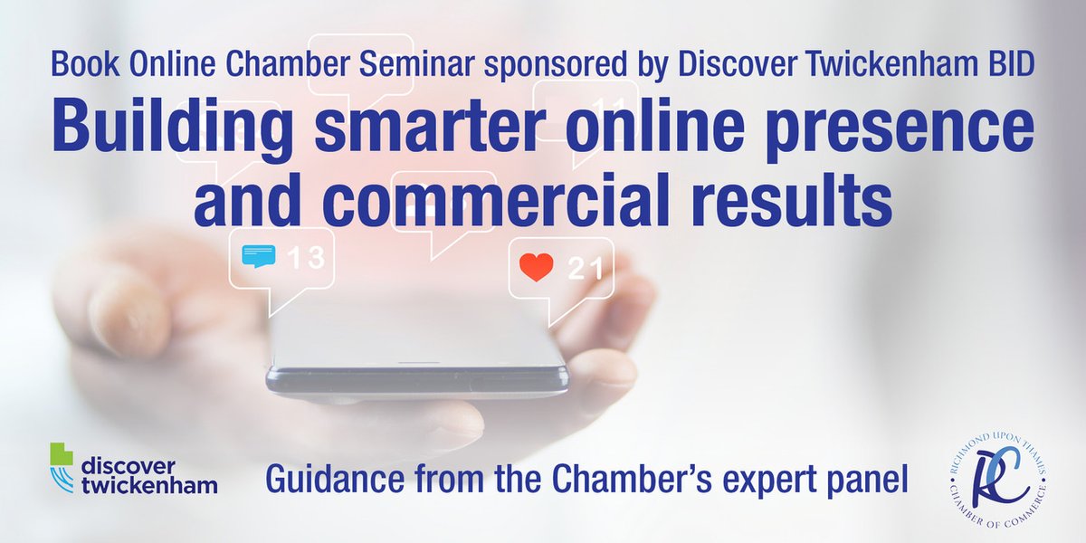 📣CALLING ALL TWICKENHAM BID BUSINESESS📣 FREE training webinar on Building Smarter Online Presence, TOMORROW from 10:30am – 12:30am. 😀💥 Don't miss out! 🎉
Click here to book your place: bit.ly/RichmondChambe… 
#webinar #training #Twickenham #socialmedia #businesssupport