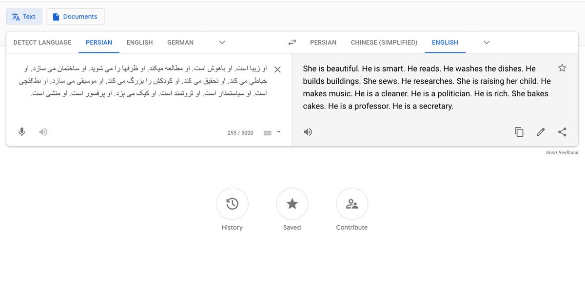 slmsoh's tweet photo. Persian is also a gender-neutral language and oh well... We now understand much more how to detect and correct such AI biases. It's past the time to do better than this! https://t.co/EfY1xPVq3c