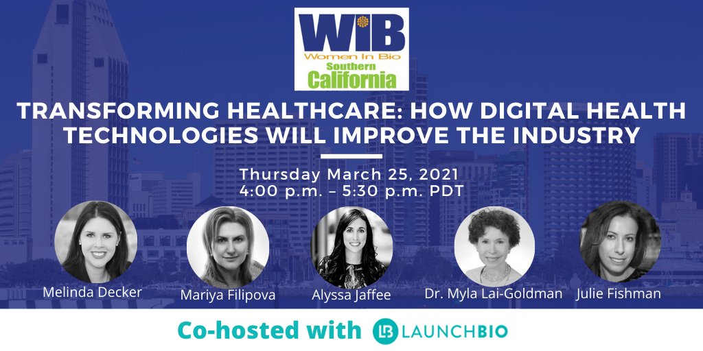 WomenInBio's tweet photo. Join @WomenInBIOSoCal for an in-depth discussion about healthcare transformation. Co-hosted with @LaunchBio and featuring leading voices in the digital health movement. 

Find out more and register at: https://t.co/FynX1rAPe7

#WomenInBio #TransformingHealthcare #LaunchBio https://t.co/qW8GgSIAHf