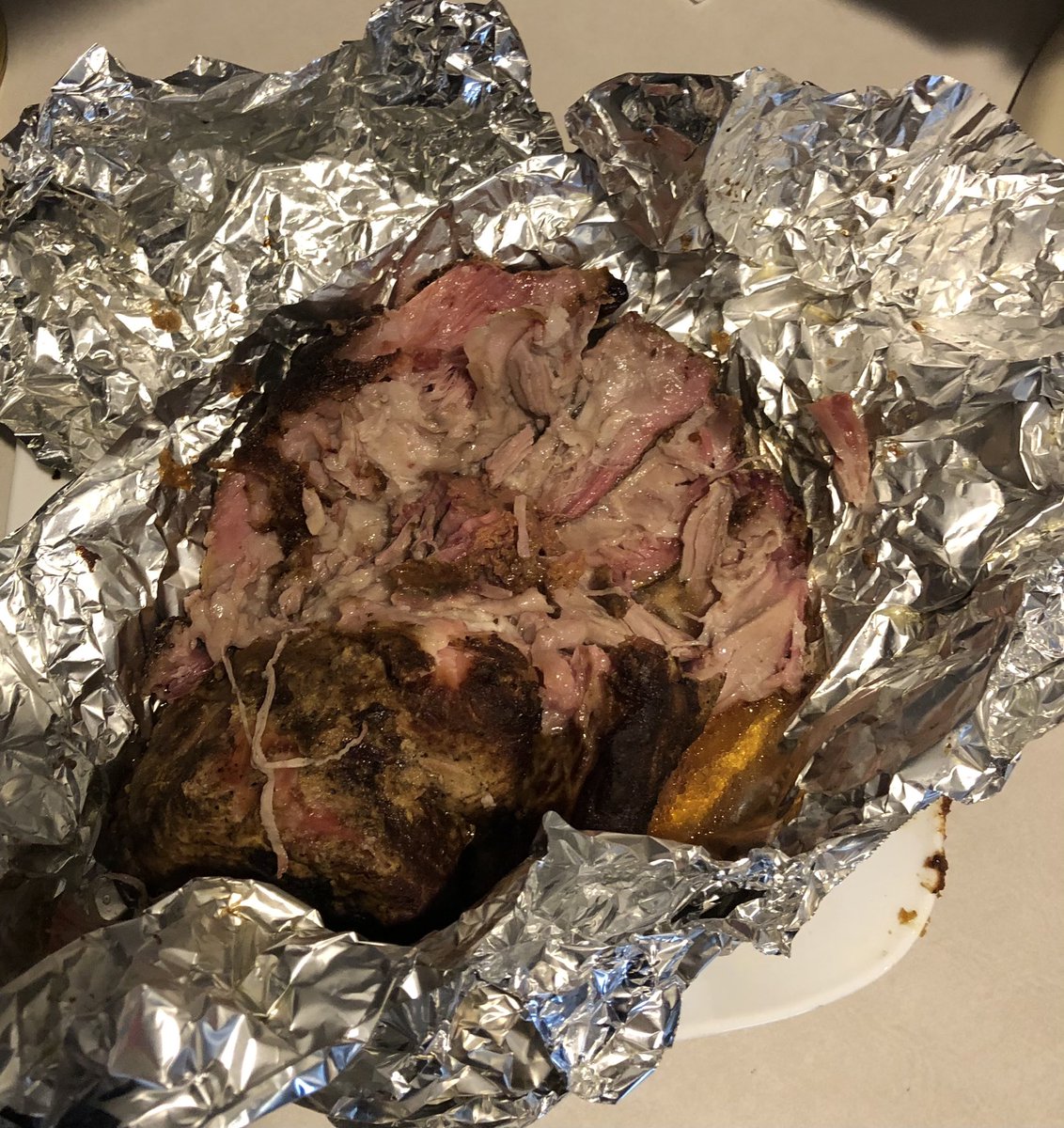 BuckentinChris's tweet photo. @IH_1066 First timer here @IH_1066 Using a Weber Smokey Mountain and pulled pork. How did I do? https://t.co/8op6mV6SMr