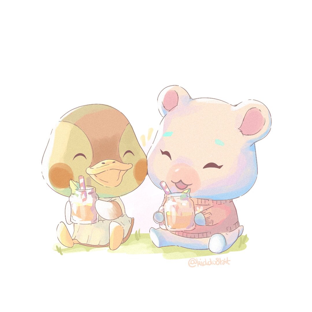 kiddo8bit's tweet photo. happy 1st anniversary to animal crossing new horizons ! 🎉 i drew many fanarts since it came out and interacted with alot of people from the community so i’m really grateful for it ♡🍃 #acnh https://t.co/2WUglbaSql