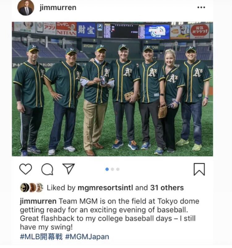 CarlyRosich's tweet photo. Two years ago! Can’t wait to do sports activations in Japan again! #MLBOpeningSeries @LanceEvansLV @john_flynn17 @MGMResortsIntl @MLBJapan @MGMJapan @Octagon https://t.co/096XGKb49d