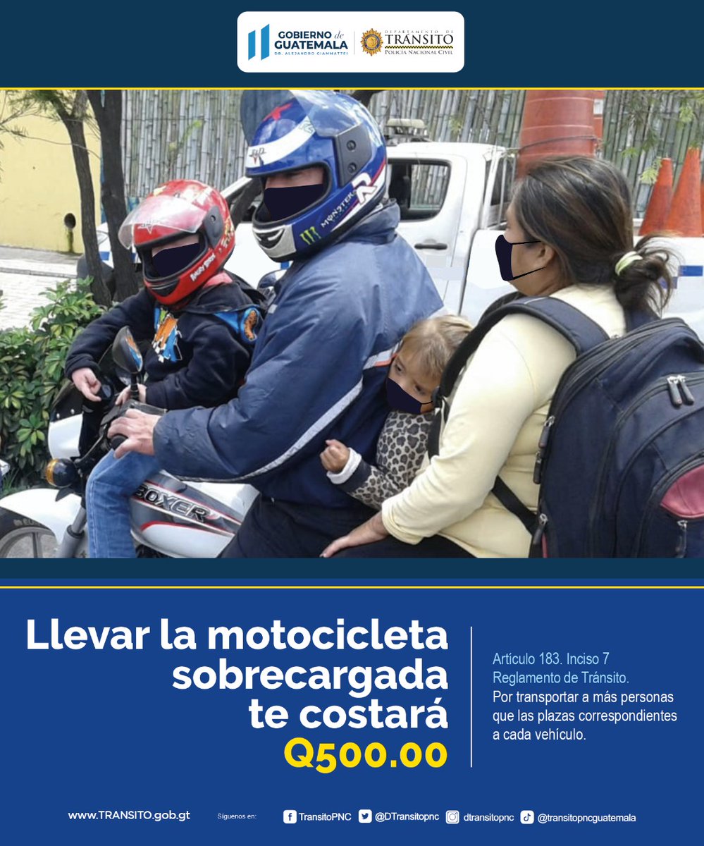 DTransitoPNC's tweet photo. #MotoristaResponsable
Conduce con responsabilidad, no pongas en riesgo tu vida, ni la de tus seres queridos.
#YoDenuncio https://t.co/J4kaM793wI