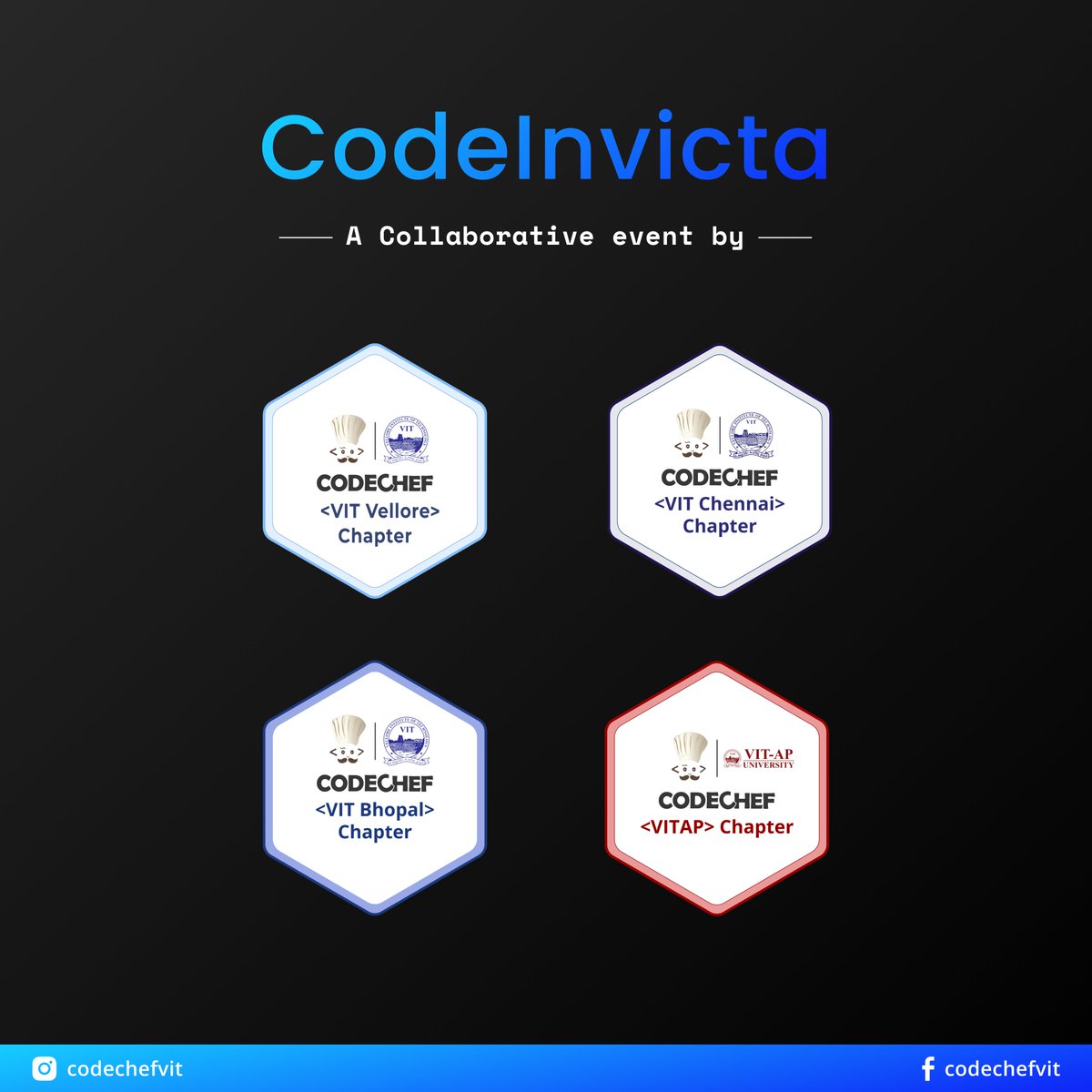 codechefvitb's tweet image. When Vellore meets Bhopal, and Chennai meets Amravati, Code Invicta is born!
(1/3)
#CodeChef
#CodeChefChapters
#CodeChefCollegeChapters
#CodeChefChapterLeaders
#codechefvitbhopalchapter