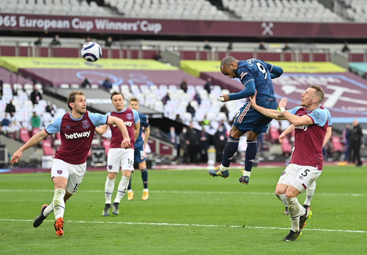 premierleague's tweet photo. Leaping Laca 🚀

#WHUARS // @Arsenal https://t.co/6g5bB9pvmd