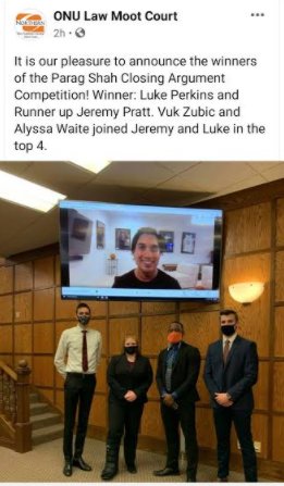 coachDeanPaul's tweet photo. "Winning" takes on many forms in athletics. For our staff, the vision extends far beyond game day. Our former players make us proud in so many different ways. A recent @ONULaw competition featured @OhioNorthernFB alumni in 1st &amp; 2nd place. Well done. @JeremyPrattJr @LukePerkins14 https://t.co/U51QCwY9Dt
