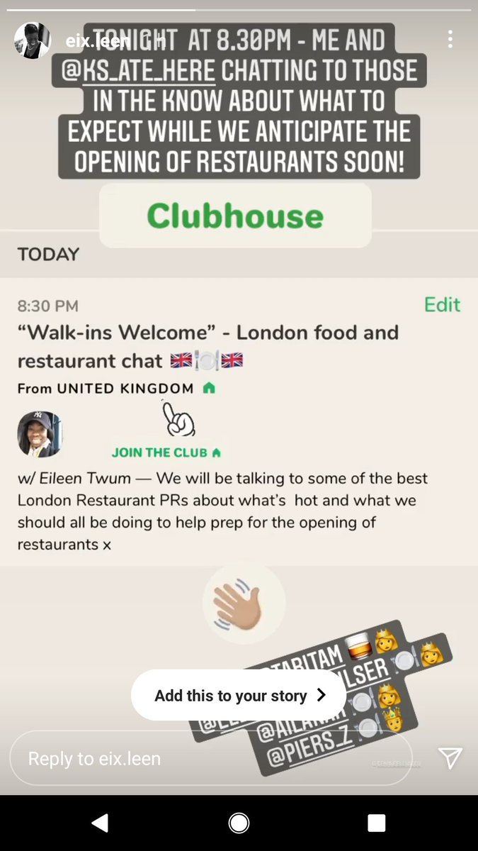 TaritaM's tweet photo. Making my #Clubhouse debut TONIGHT!! Talking restaurants reopening (can I get an Amen 🙏🏾) w/ Eileen &amp; KS Ate Here @ 8:30pm https://t.co/A2vRBpxFOh