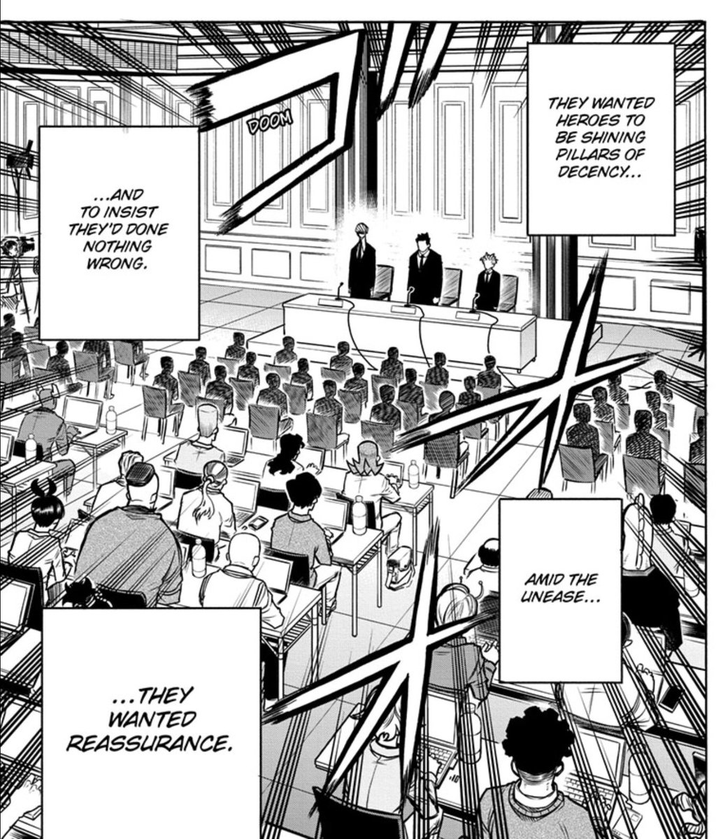 LJ_Hollywood's tweet photo. Polnareff got a journalism gig? Iโd recognise that flat top anywhere!
#MyHeroAcademia #chapter306 https://t.co/6Er3R070iU