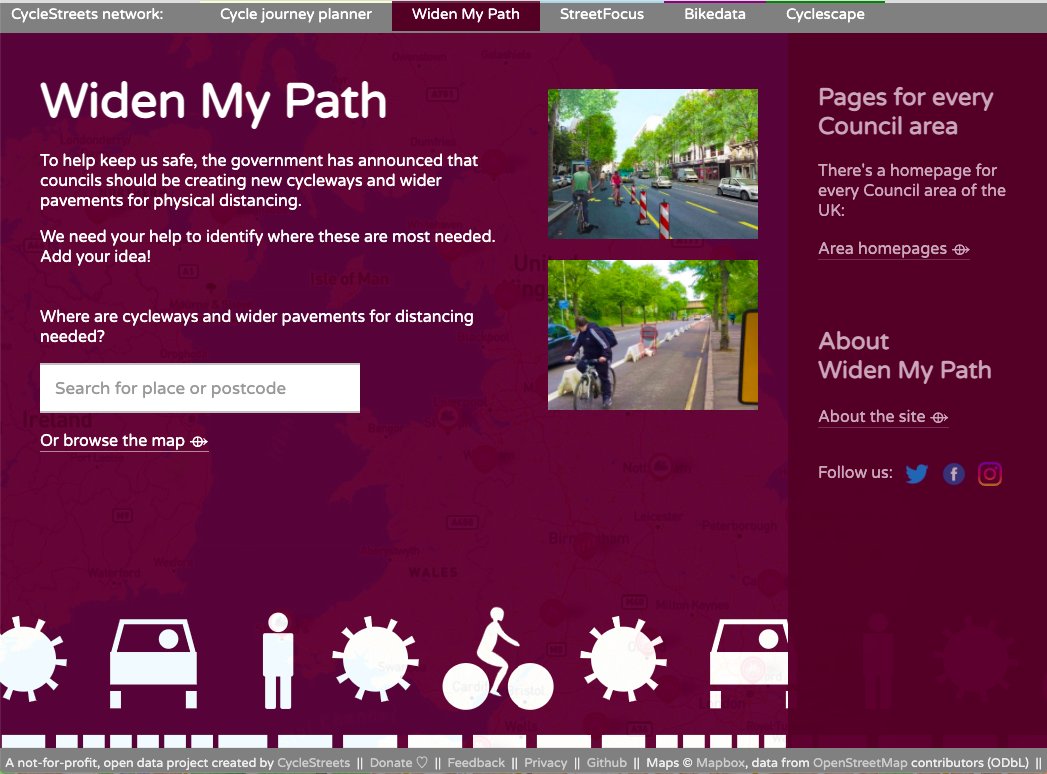 Widen My Path (@widenmypath) on Twitter photo We're busy work on a Phase 2 of Widen My Path - aimed at enabling communities in favour of schemes now built to co-design potential improvements and iterations to them, to help build and increase support. Watch this space! We're busy work on a Phase 2 of Widen My Path - aimed at enabling communities in favour of schemes now built to co-design potential improvements and iterations to them, to help build and increase support. Watch this space!