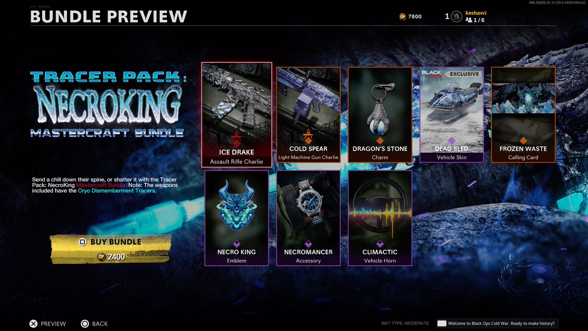charlieINTEL's tweet photo. The Tracker Pack: NecroKing Bundle is available now in Black Ops Cold War and Warzone store. https://t.co/FXL94zPM8F