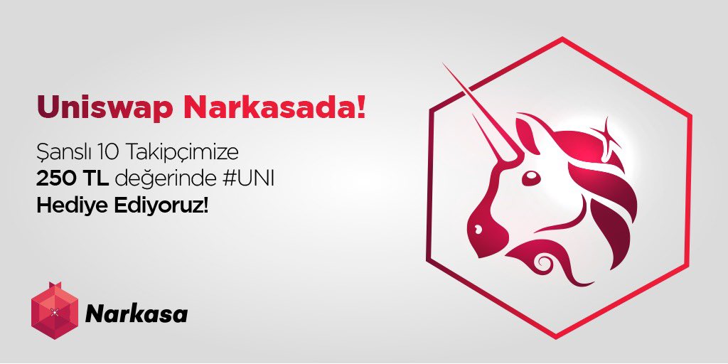 NarkasaTR's tweet photo. Toplam 2500 TL Hediye!

Şanslı 10 takipçimize 250 TL değerinde #UNI hediye ediyoruz! 🎉 

-@narkasaTR hesabını takip et,
-Bu tweeti retweet et ve 2 arkadaşını etiketle!

Kazanan takipçilerimiz 26 Mart Cuma günü 14:00’de açıklanacaktır. https://t.co/8l9Hv4J0dS