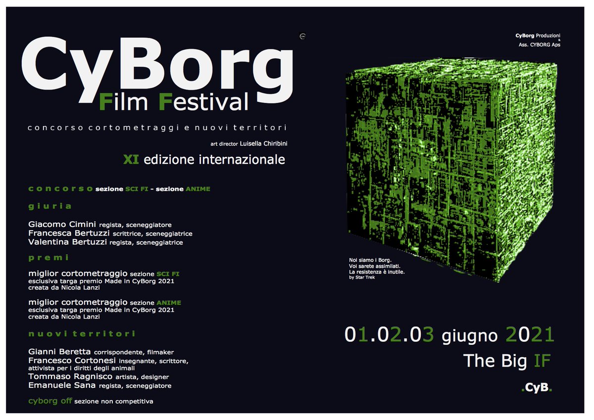 CyborgFF's tweet image. CyBorg FiIm Festival 2021 secondo giorno
facebook.com/www.cyborgprod…