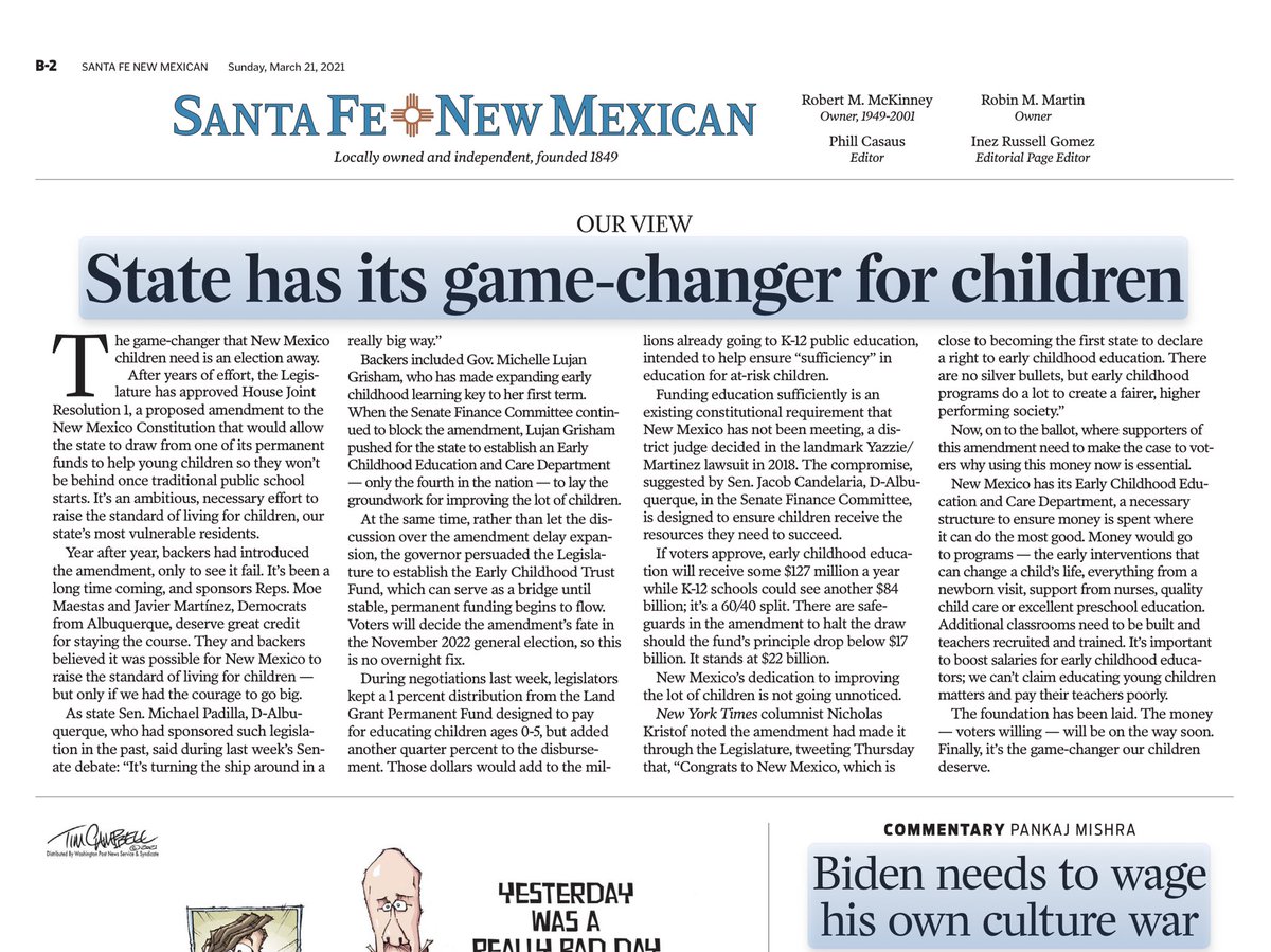 JavierForNM's tweet photo. A game changer, indeed. 10 years in the making. 

This win for New Mexico’s children will reverberate for generations to come. Proud to have led this people-centered movement along with @RepMoe and the @InvestinkidsNow coalition. ✊🏽❤️ https://t.co/ypsb0abMA0