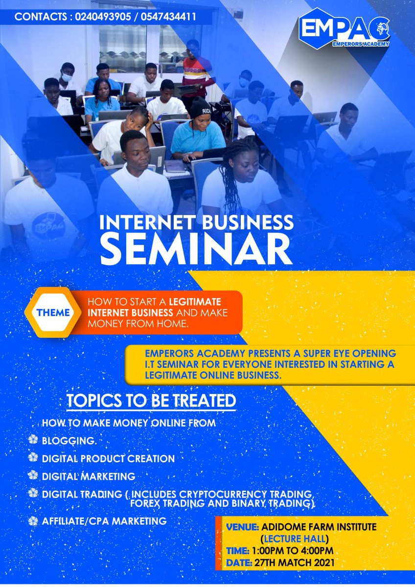 EmpacGh's tweet photo. #EMPAC SEMINAR, ADIDOME (Volta Region) 
27TH MARCH, 2021
TIME: 1PM TO 4PM https://t.co/B1fA3oon4Z
