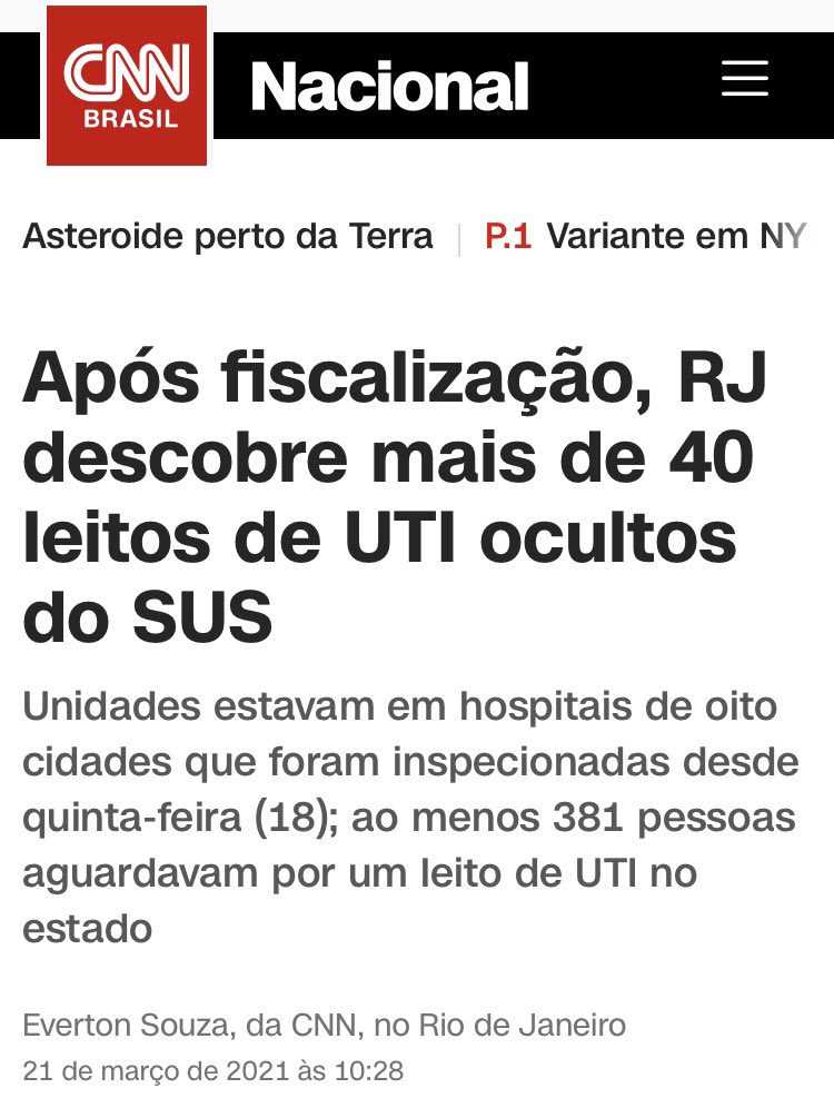 viclucchesi's tweet photo. Estavam escondendo leitos de UTI. Qual a razão? 

Fonte: https://t.co/p40sog4ye2 https://t.co/5BgEJkazPM